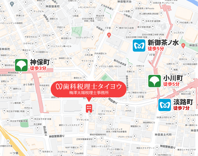 歯科税理士タイヨウを運営する梅澤太陽税理士事務所の地図